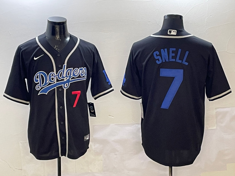 Men's Los Angeles Dodgers Blake Snell #7 Black Jersey